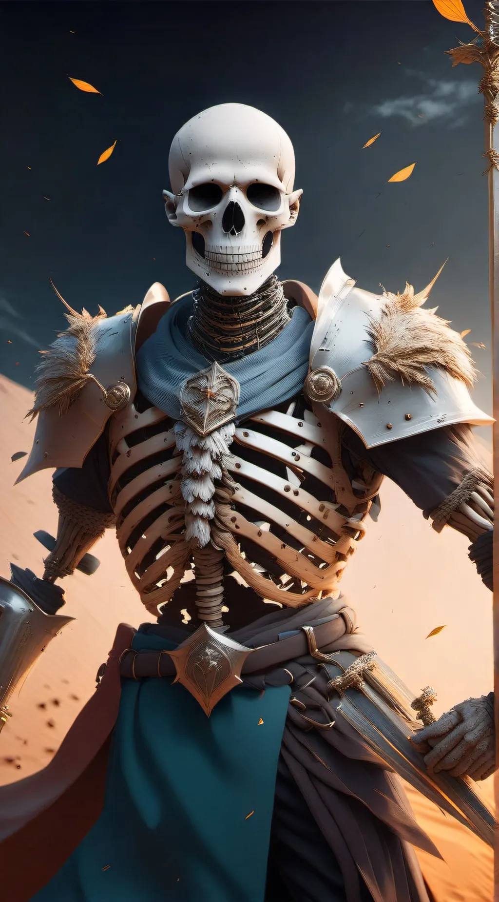 ai character: Skeleton knight background