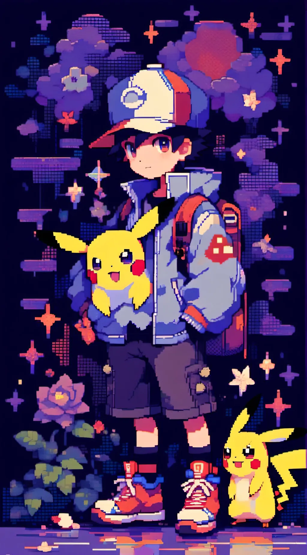 ai character: Ash Ketchum background
