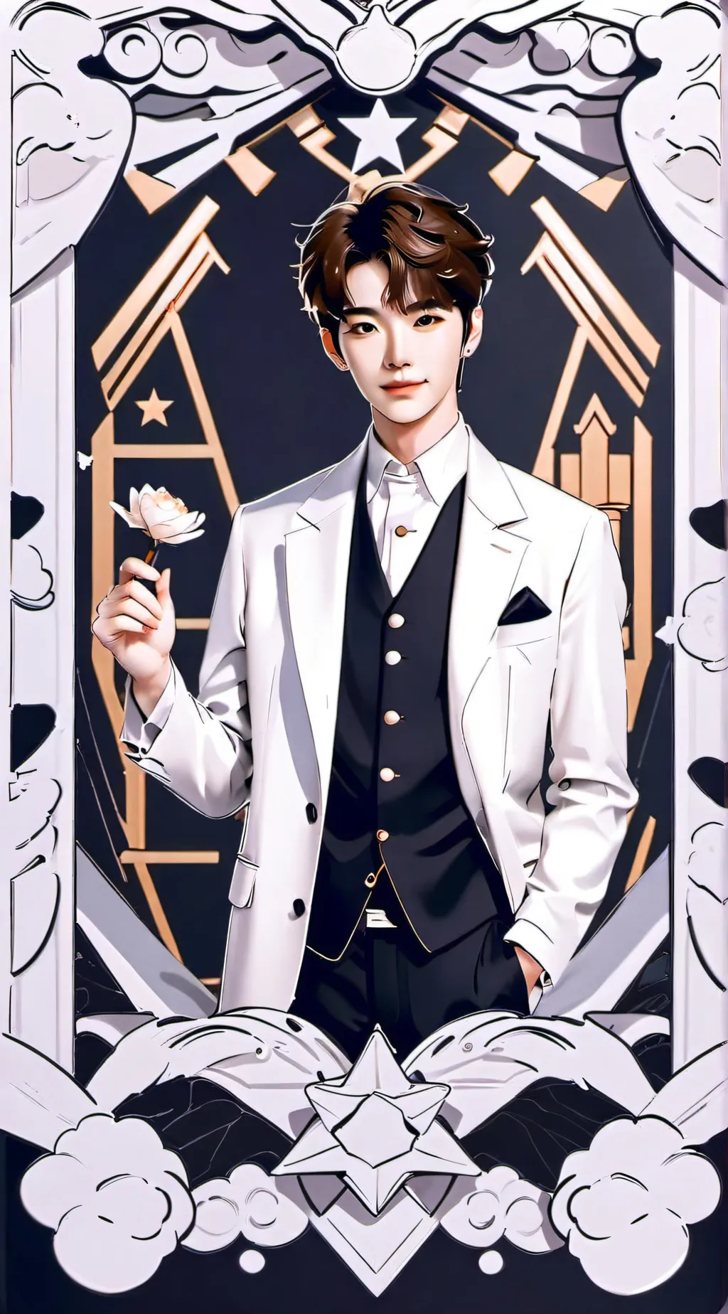 ai character: James Willie  background