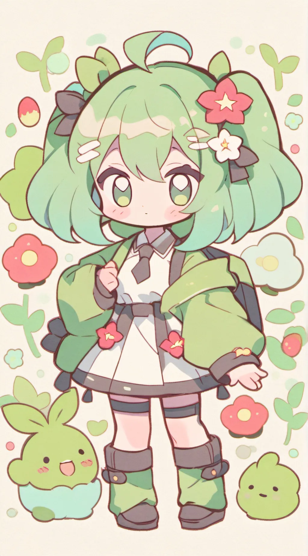 ai character: chibi deku background