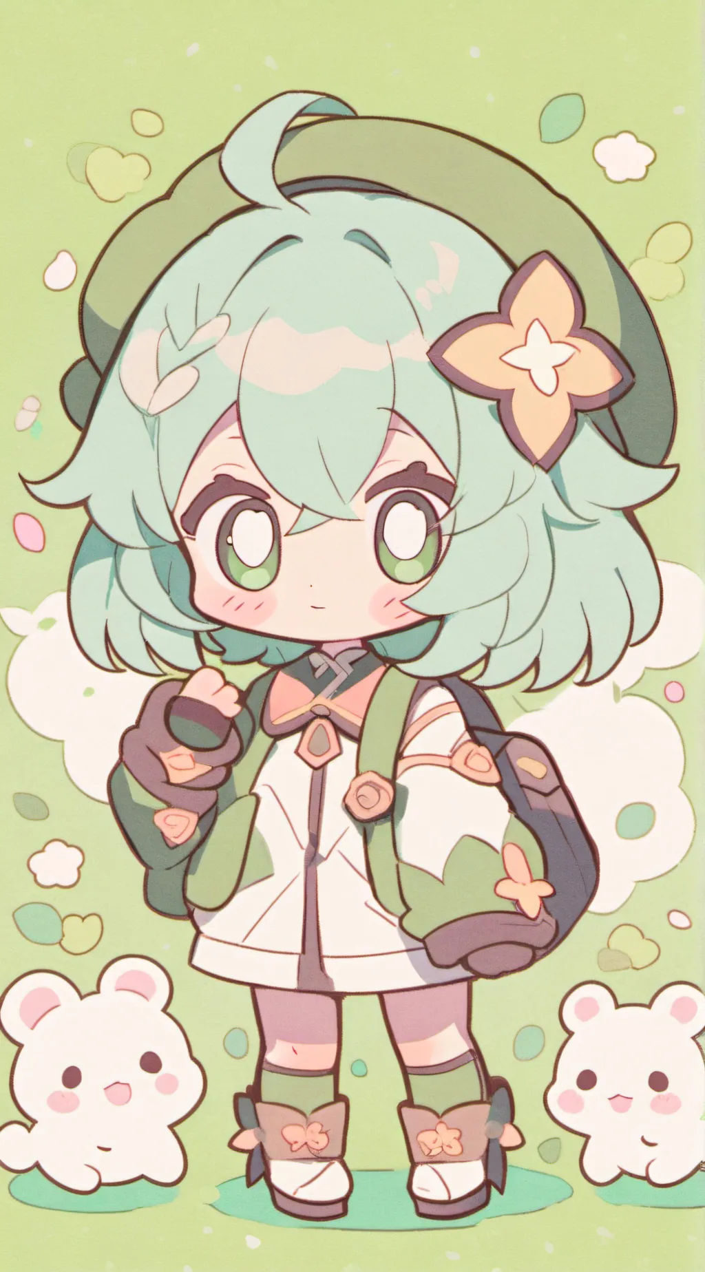 ai character: chibi deku background