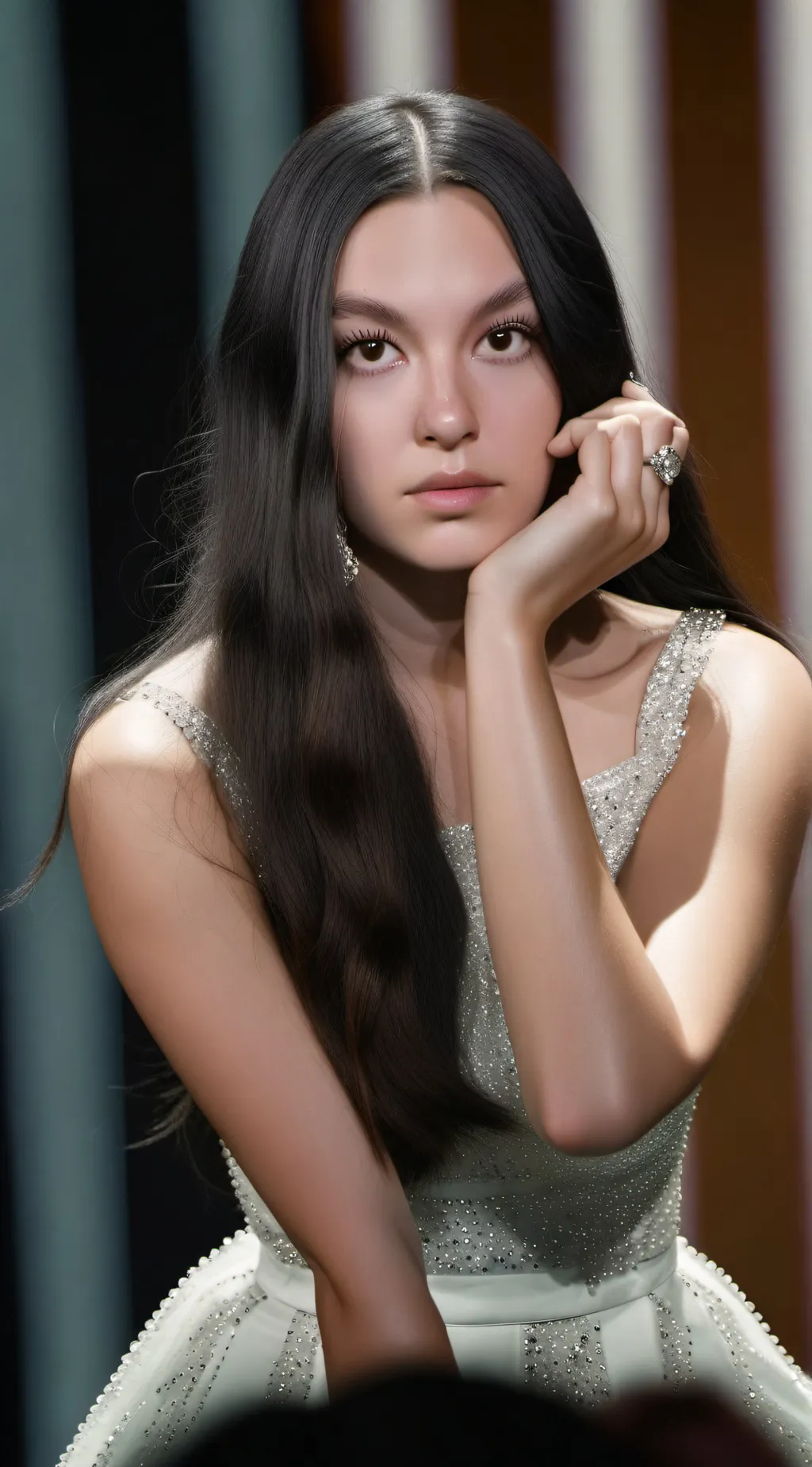 ai character: Olivia Rodrigo  background