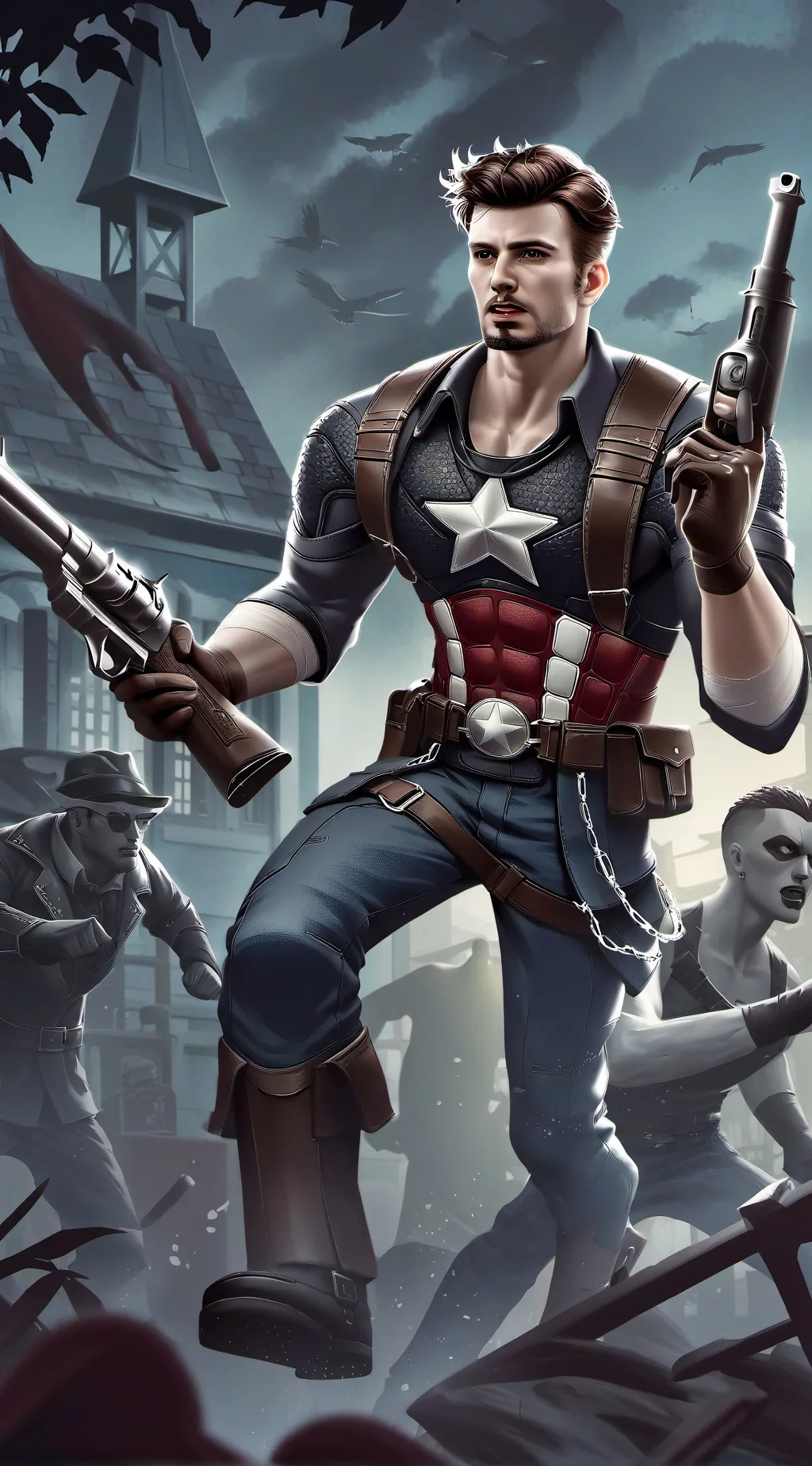ai character: Captain America :} background