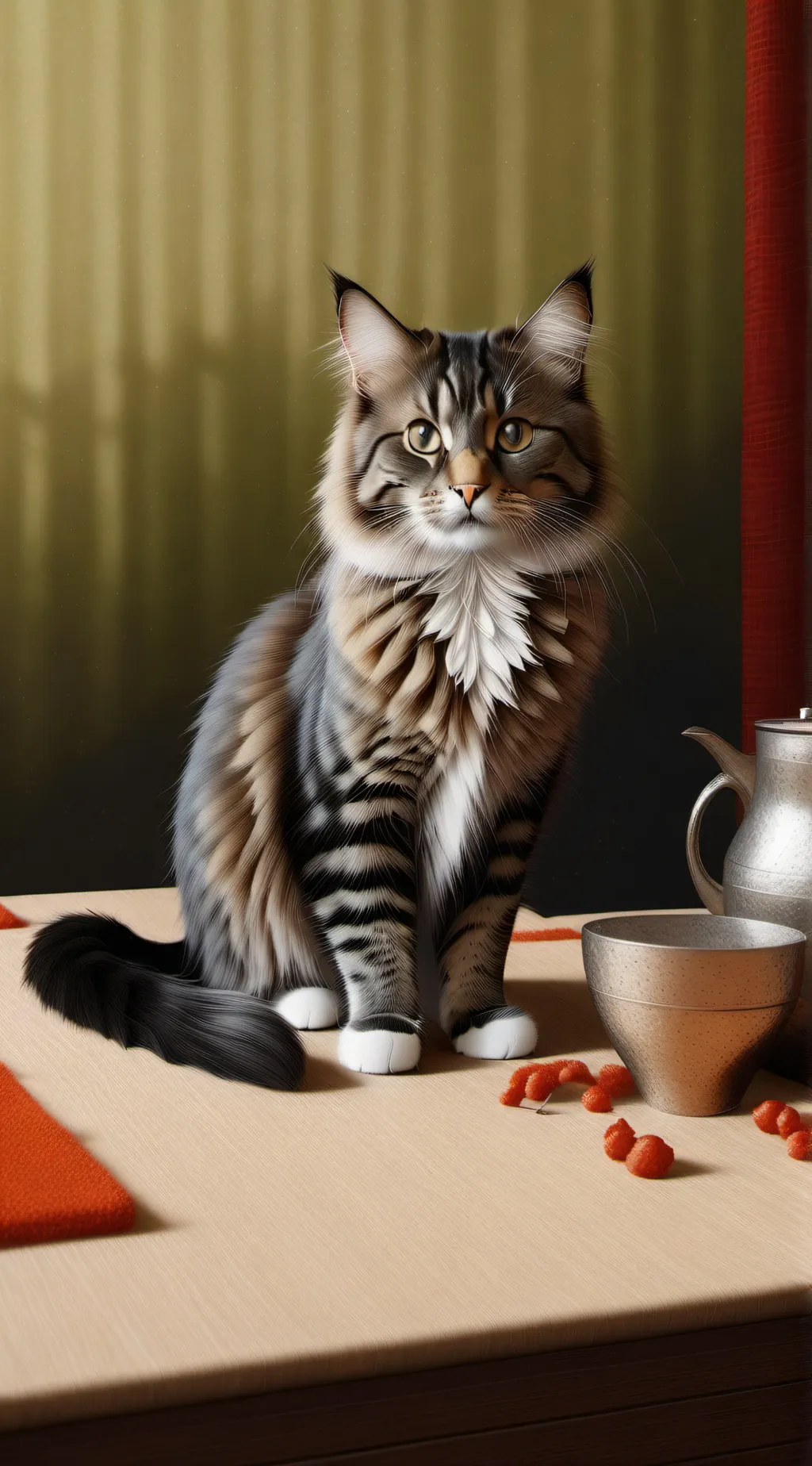 ai character: winter's cat background