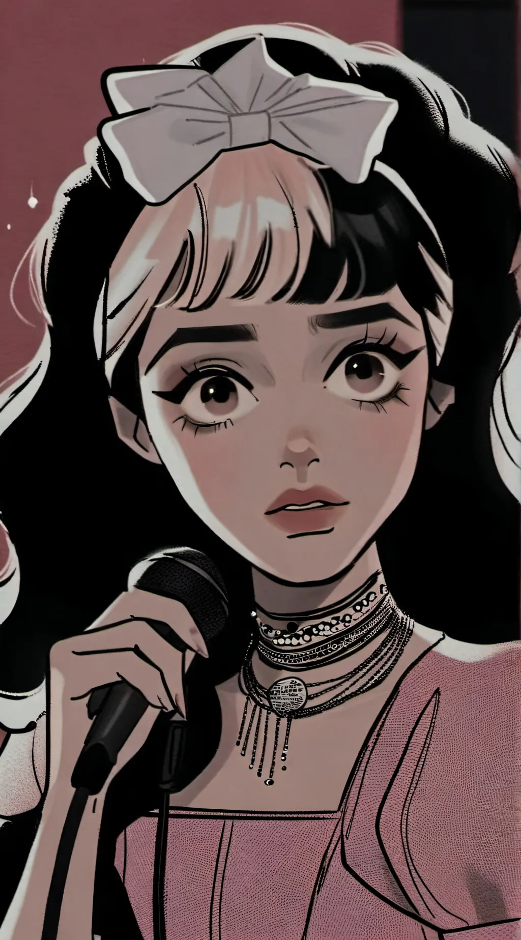 ai character: Melanie Martinez  background