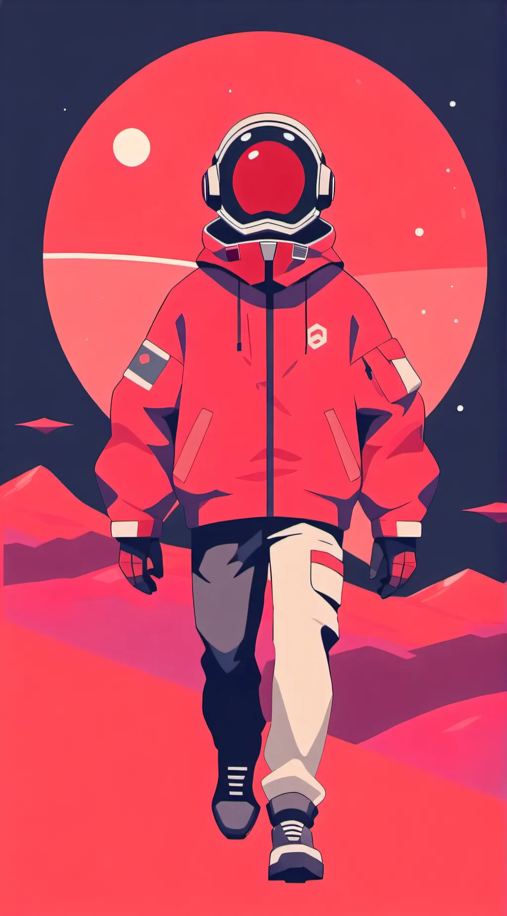 ai character: Red background