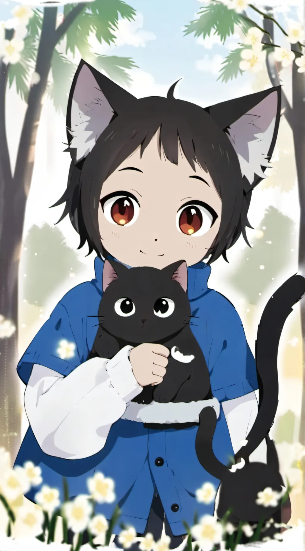 ai character: 🖤Chococat💙 background