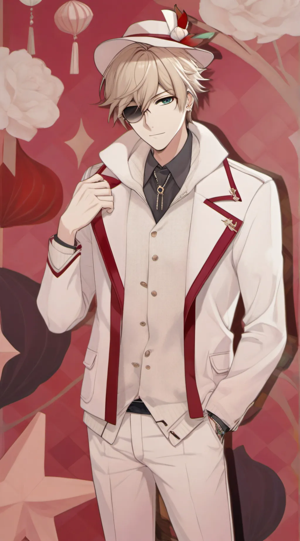 ai character: hello kitty  baku background