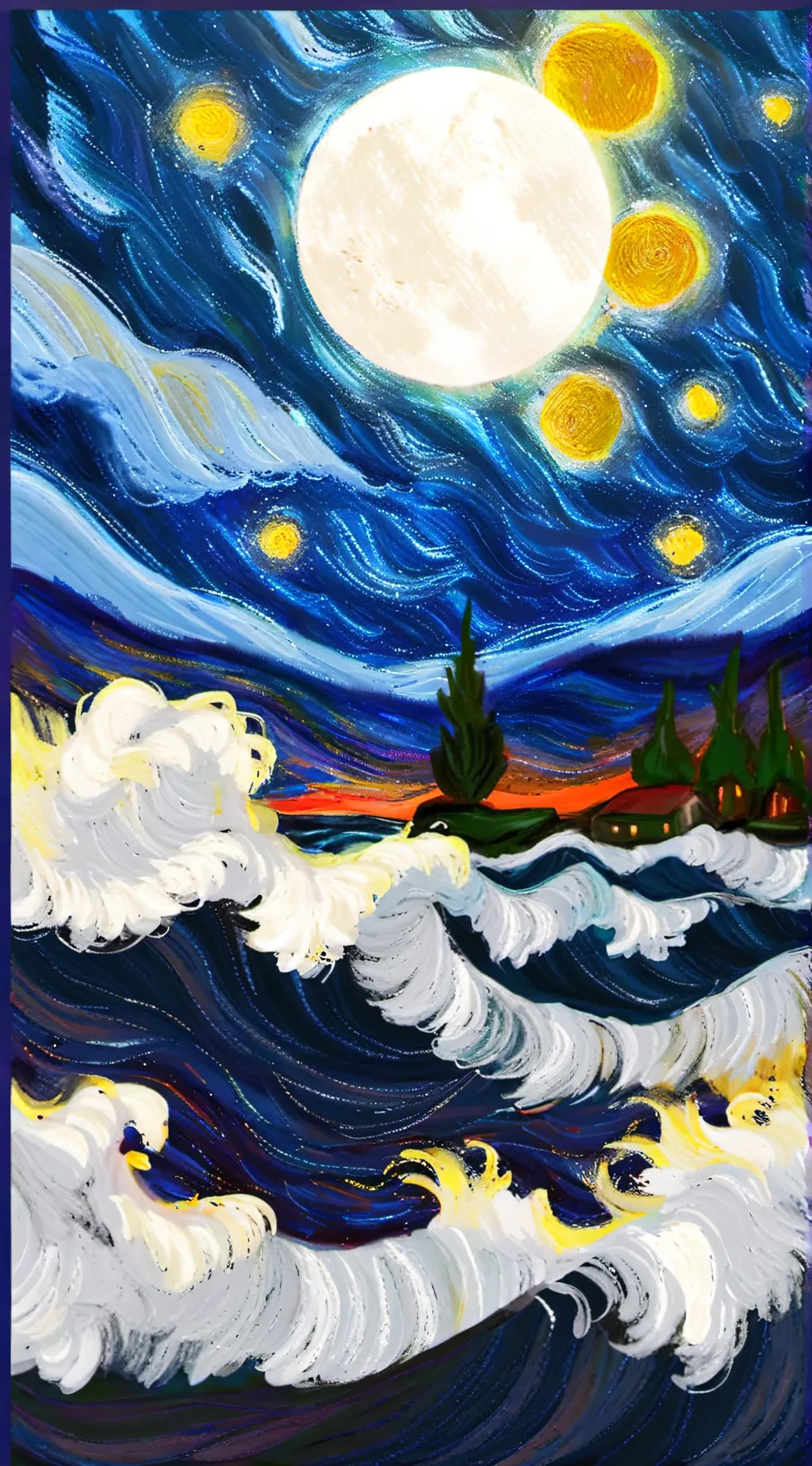 ai character: sun and moon show background