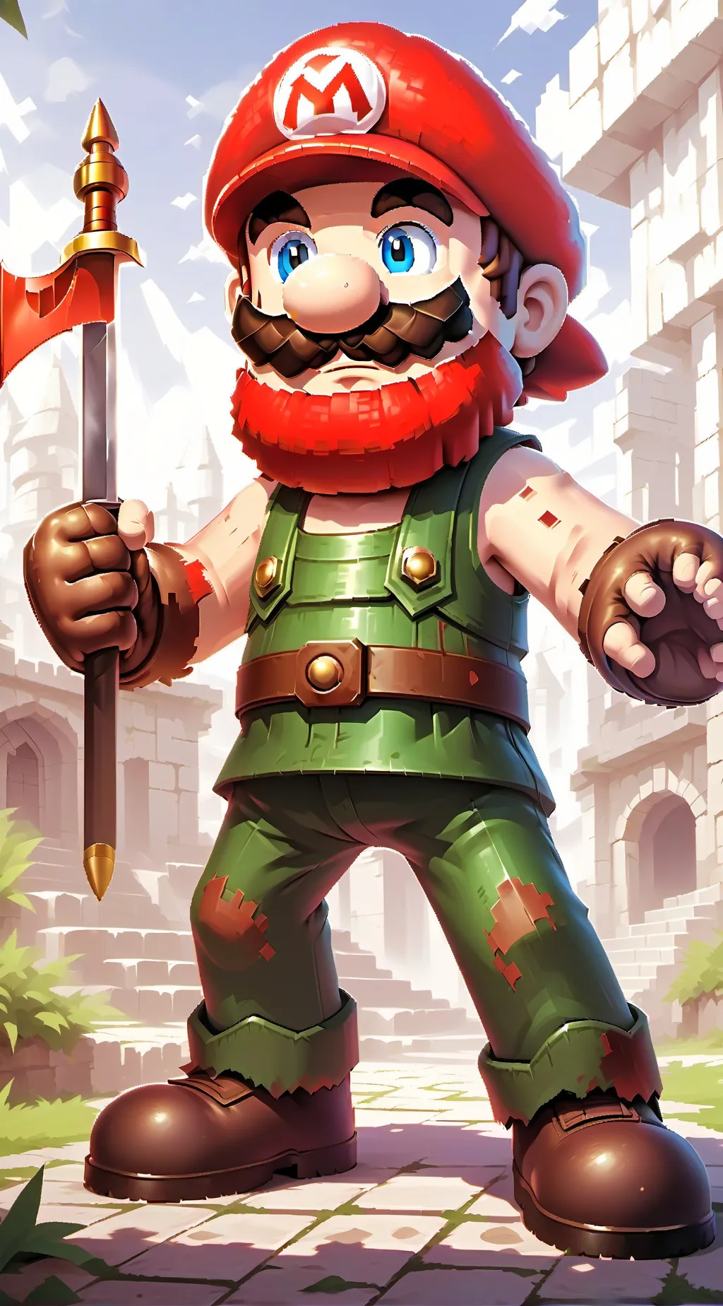 ai character: warrior Mario background