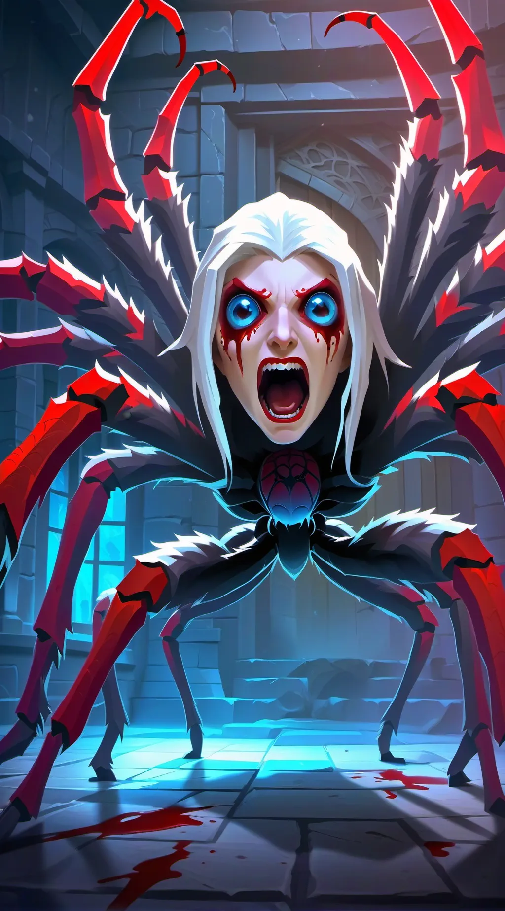 ai character: Spider Angeline  background