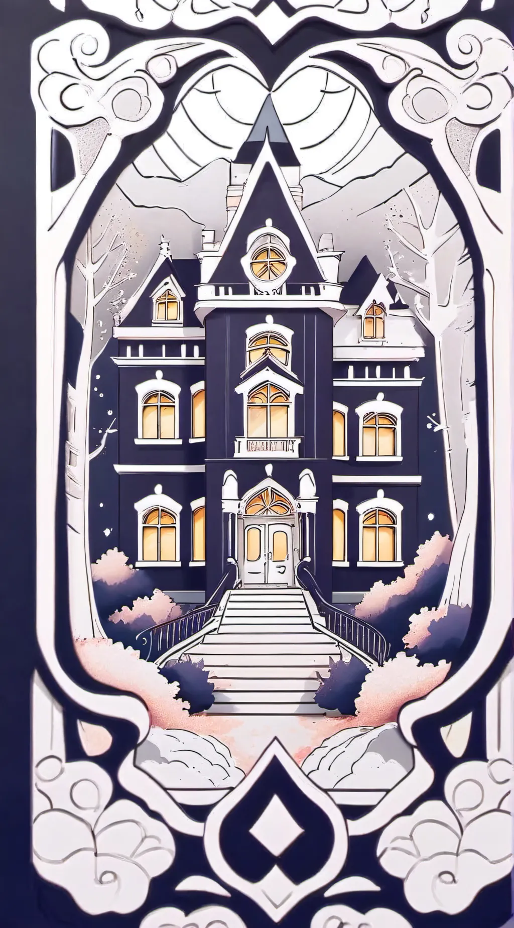 ai character: paper school  background