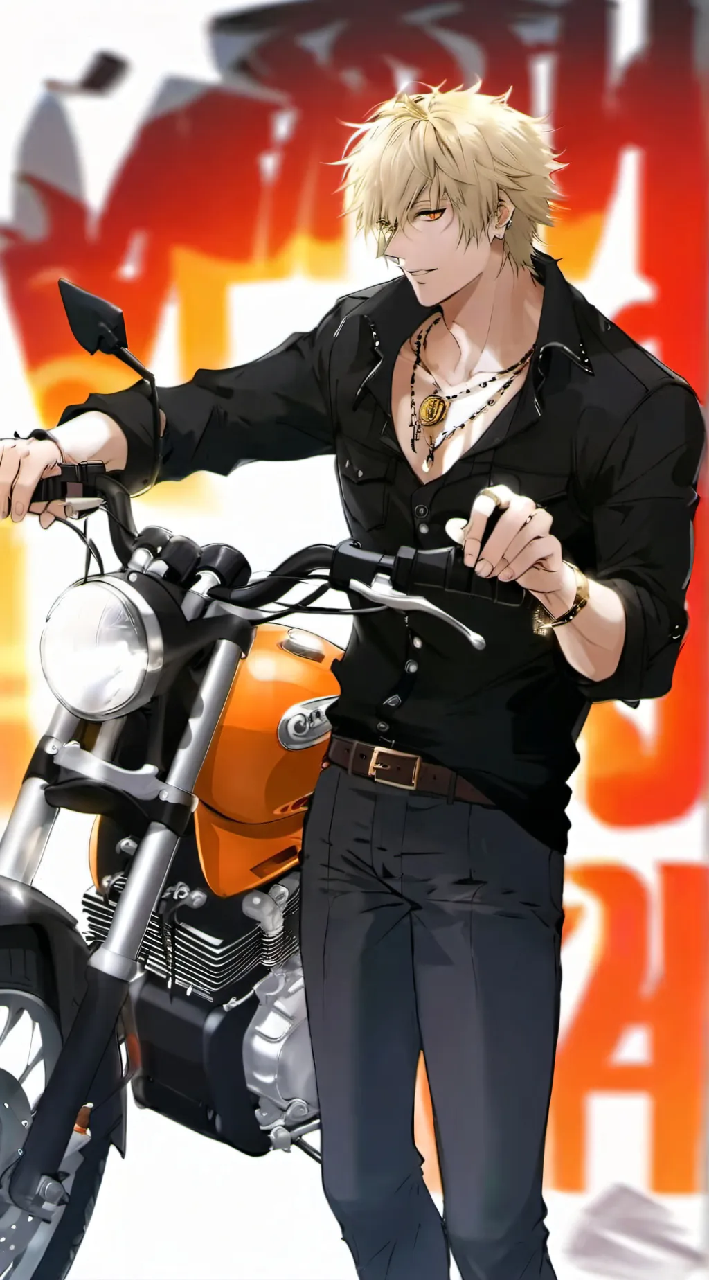 ai character: Biker Bakugo background