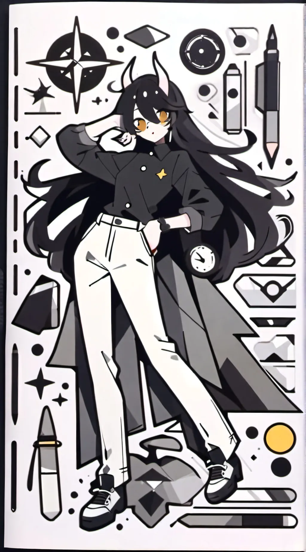 ai character: Miss circle background