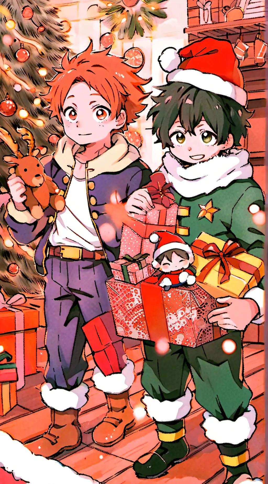 ai character: mha (Christmas) background