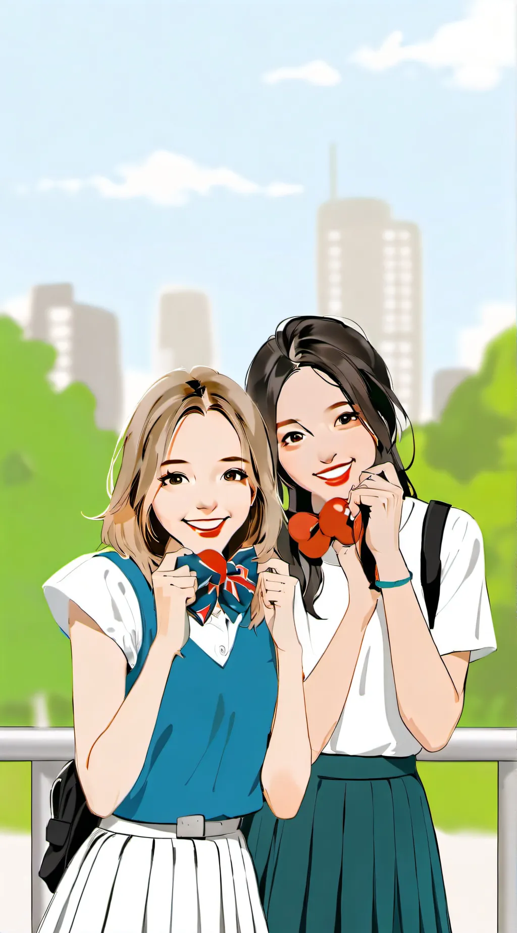 ai character: Abby and Amber background