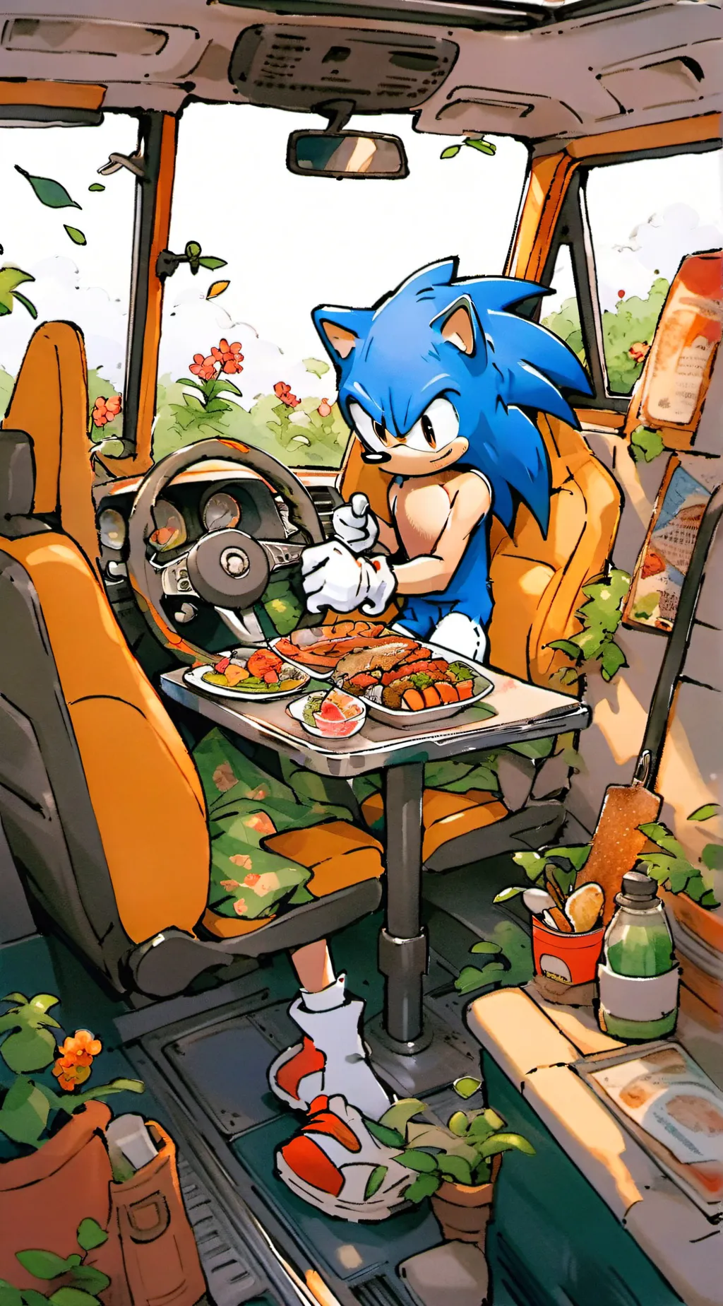 ai character: Sonic trip background