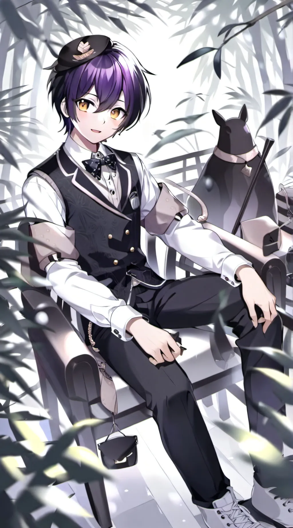 ai character: polka background