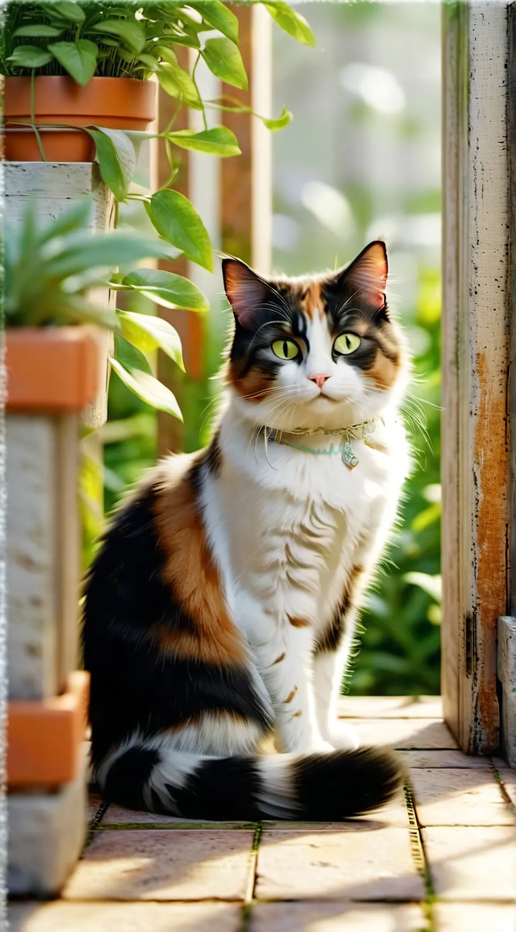 ai character: Calico cat :3 background