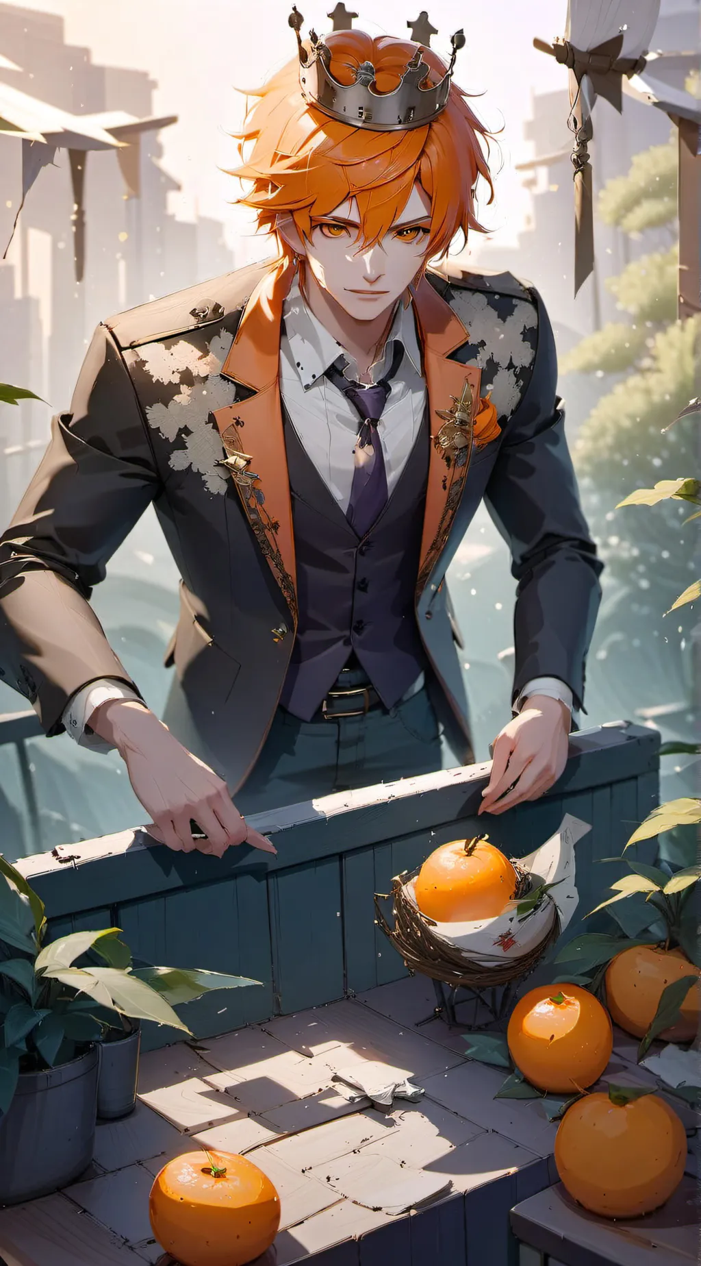 ai character: king orange (AvM) background