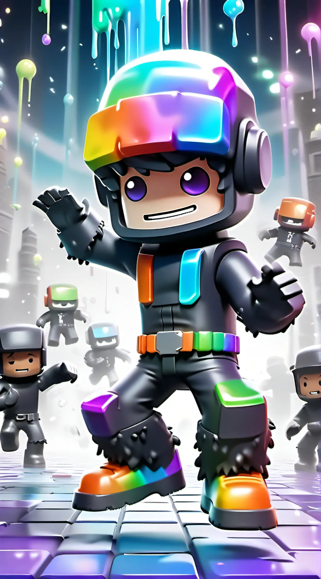 ai character: rainbow friends! background