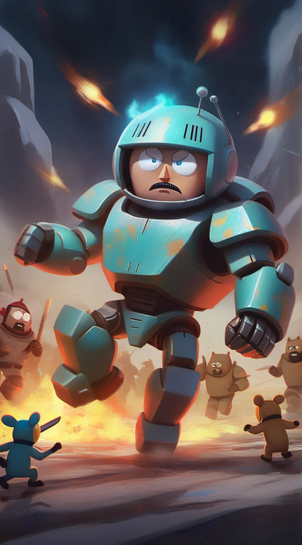 ai character: M3GAN x SP background