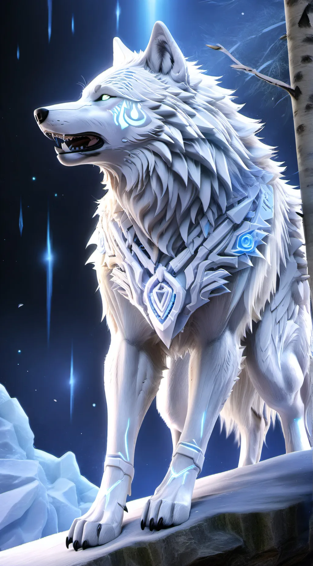 ai character: wolf god background