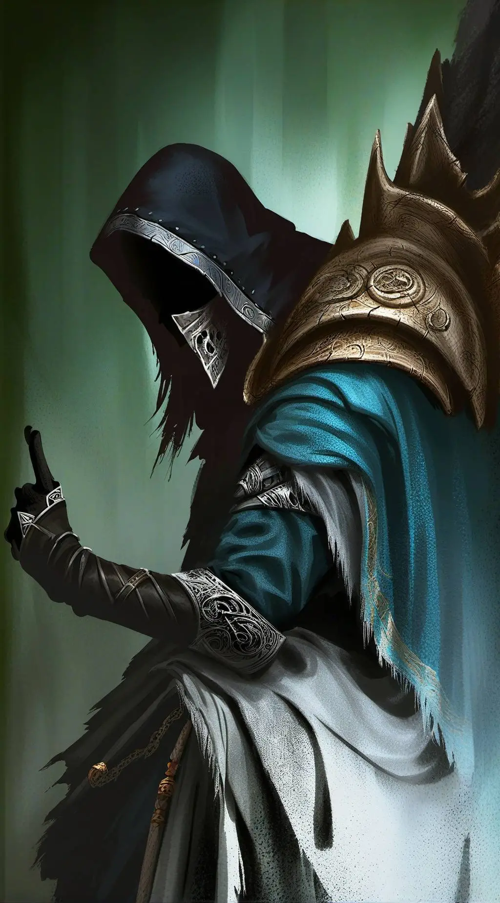 ai character: heroes and shadow background