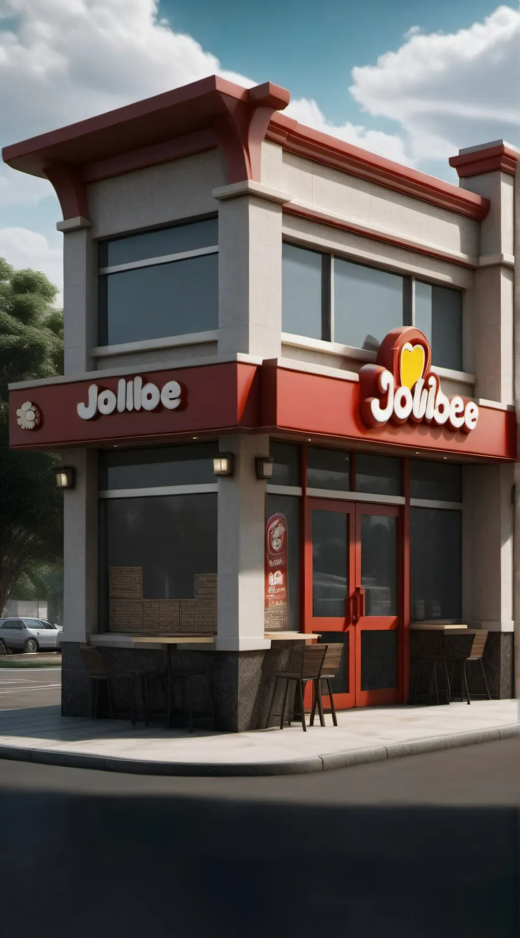 ai character: Jollibee  background