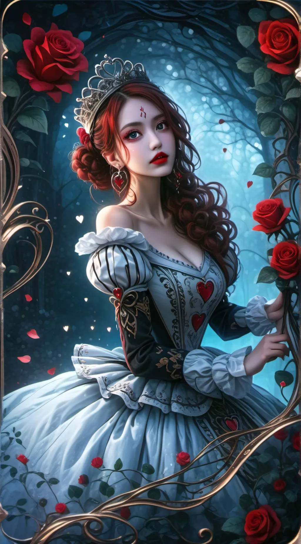 ai character: Queen of heart  background