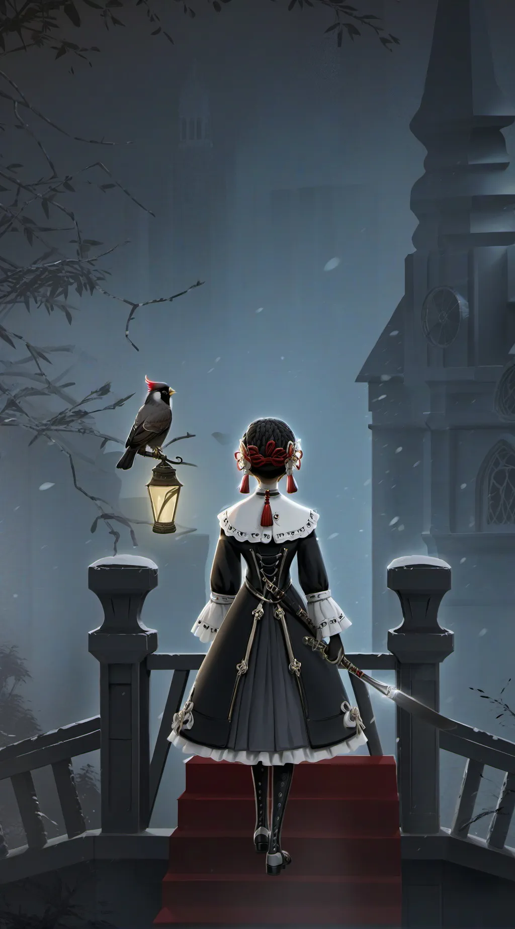 ai character: snow day  background