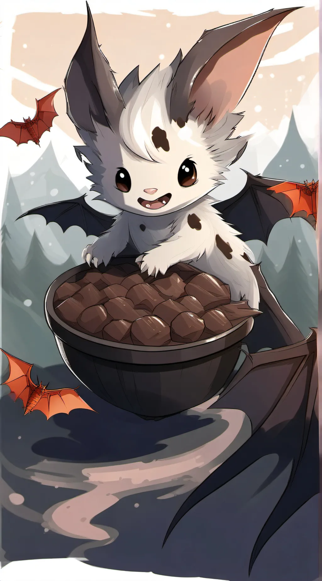 ai character: chocolate chip bat background
