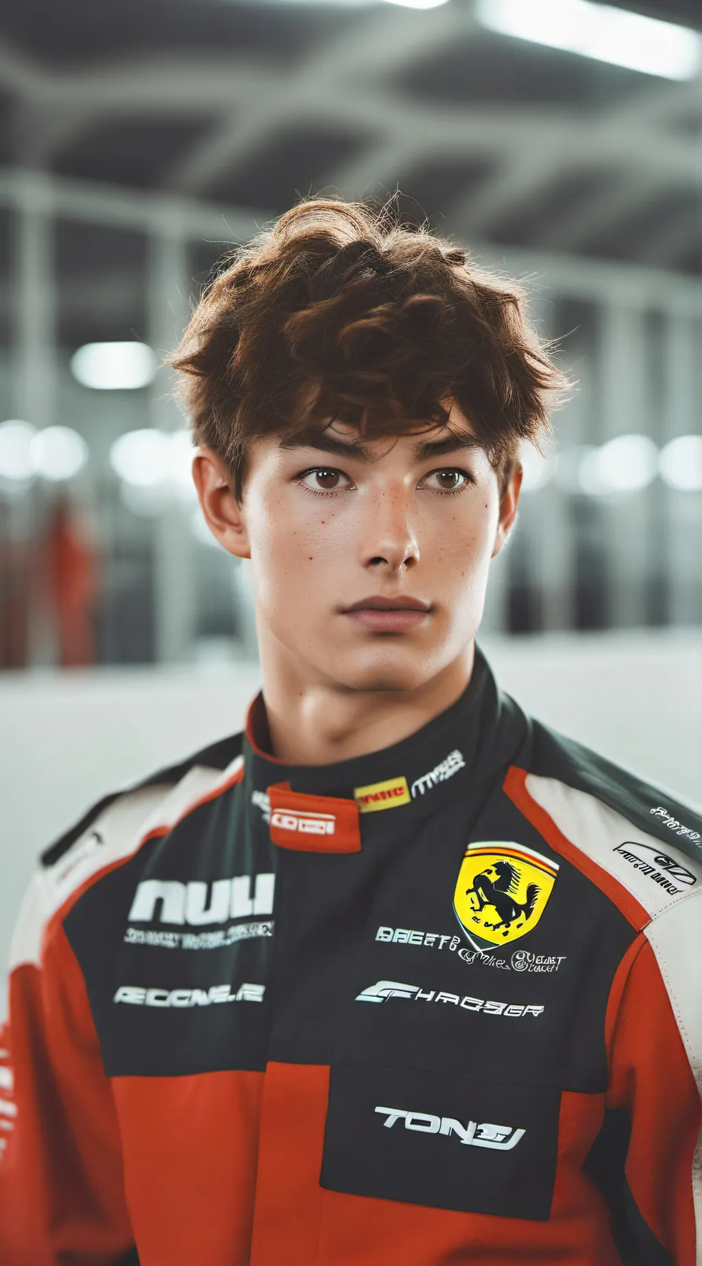 ai character: Ollie Bearman  background