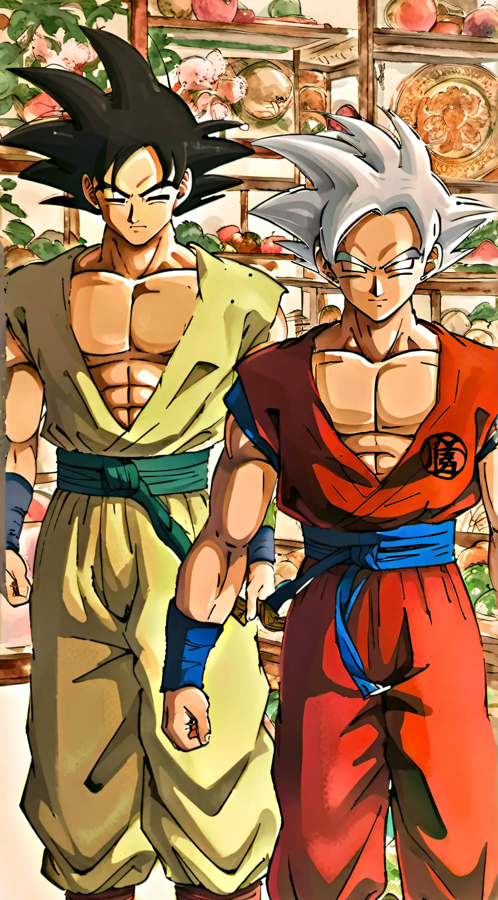 ai character: goku and vegeta background