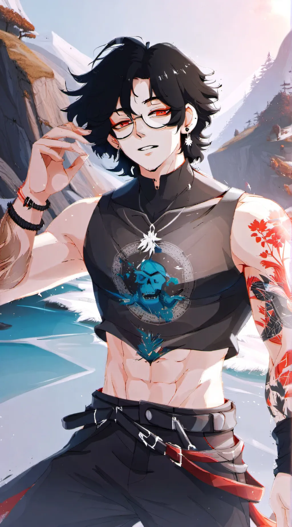 ai character: Ash  background