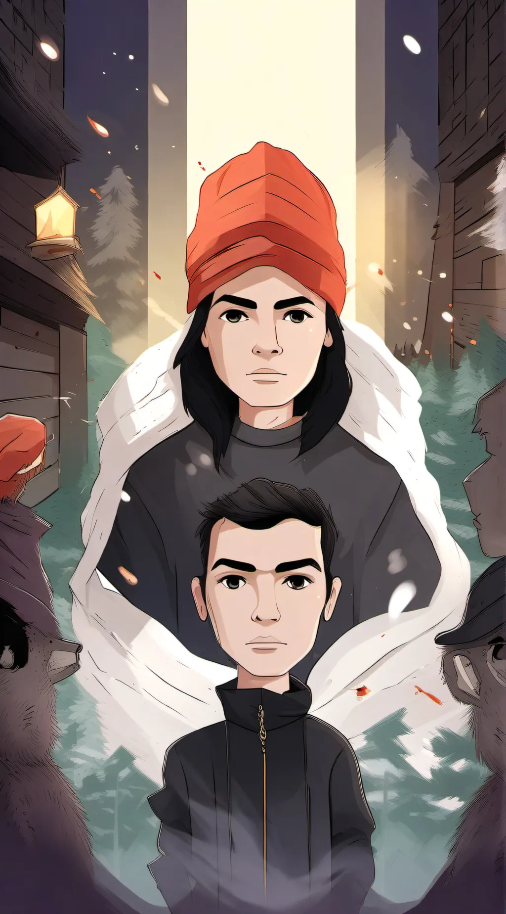 ai character: man face:D background