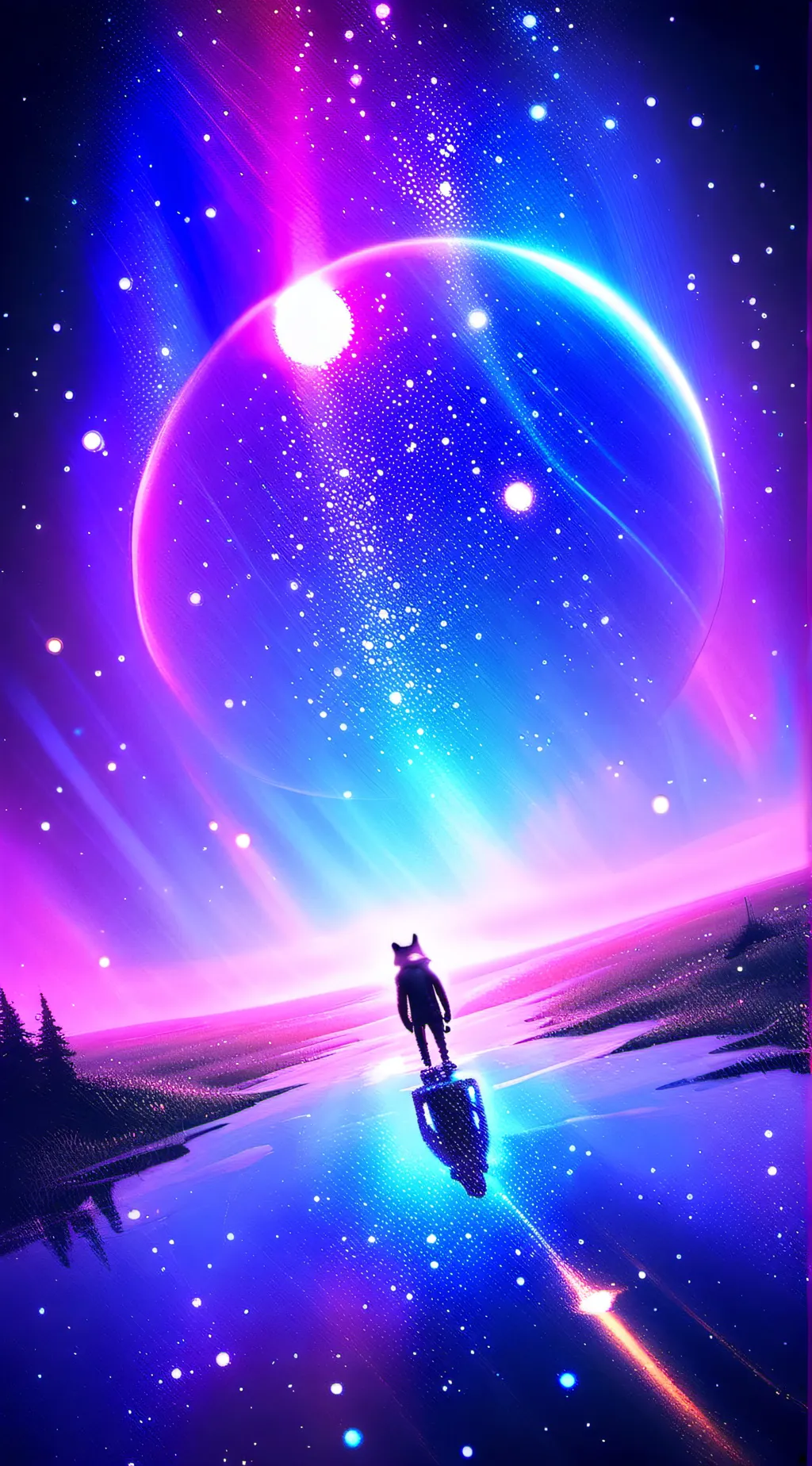 ai character: smiling critters background