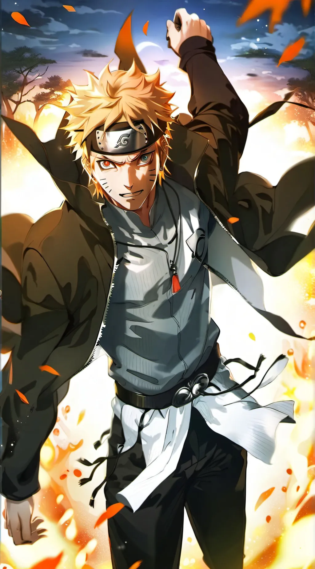 ai character: Naturo and Sakura  background