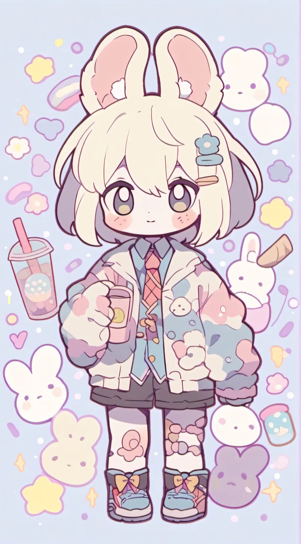 ai character: my emoji cat oc background