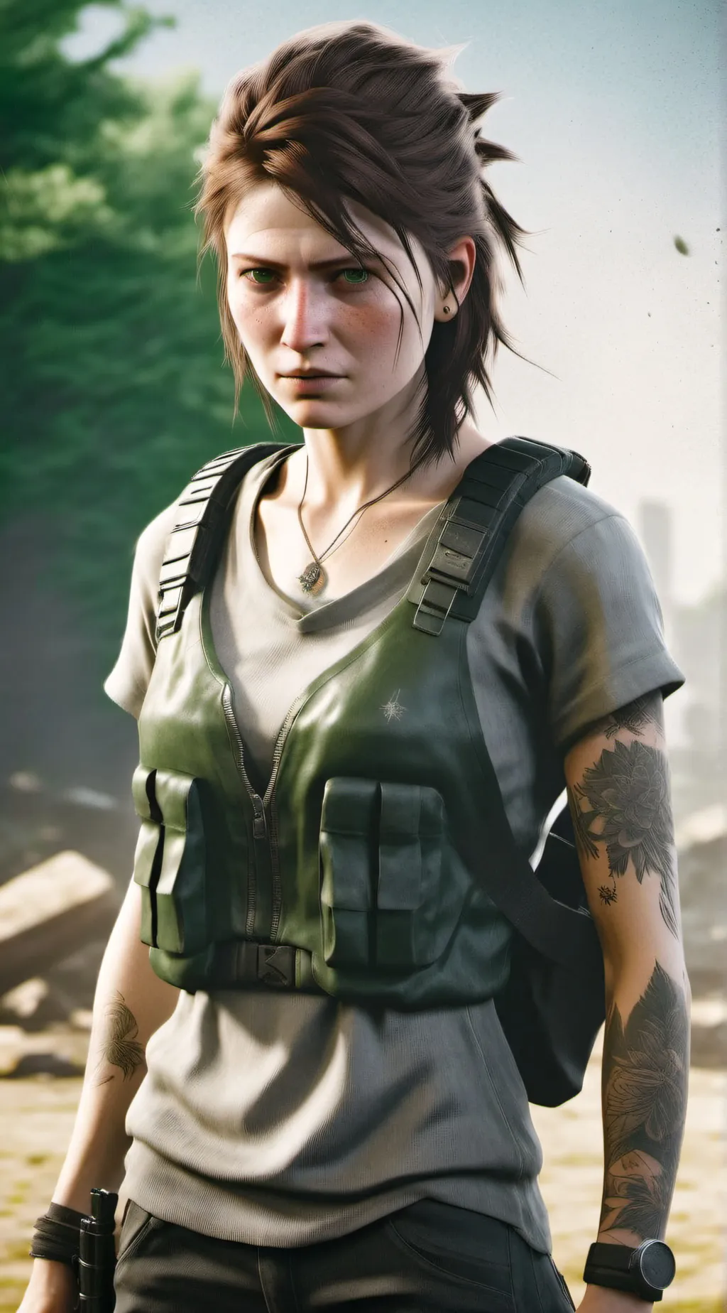 ai character: Ellie Williams background