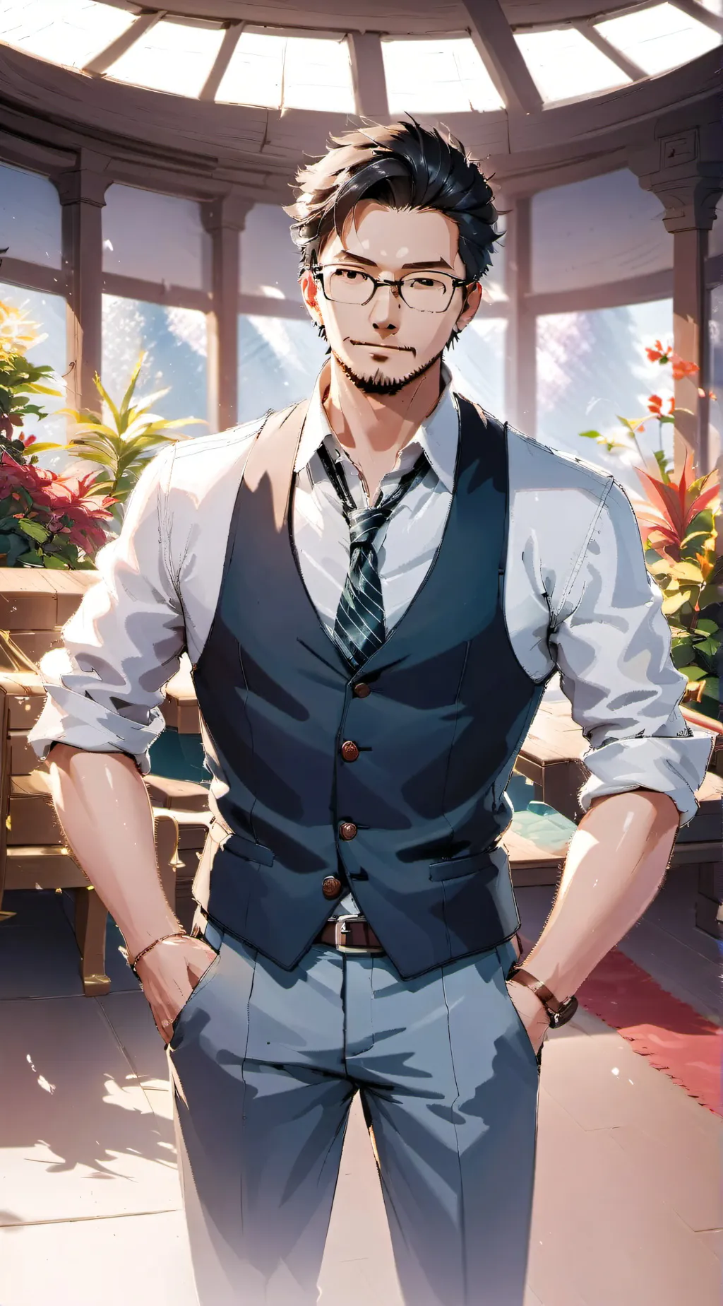 ai character: William afton... background