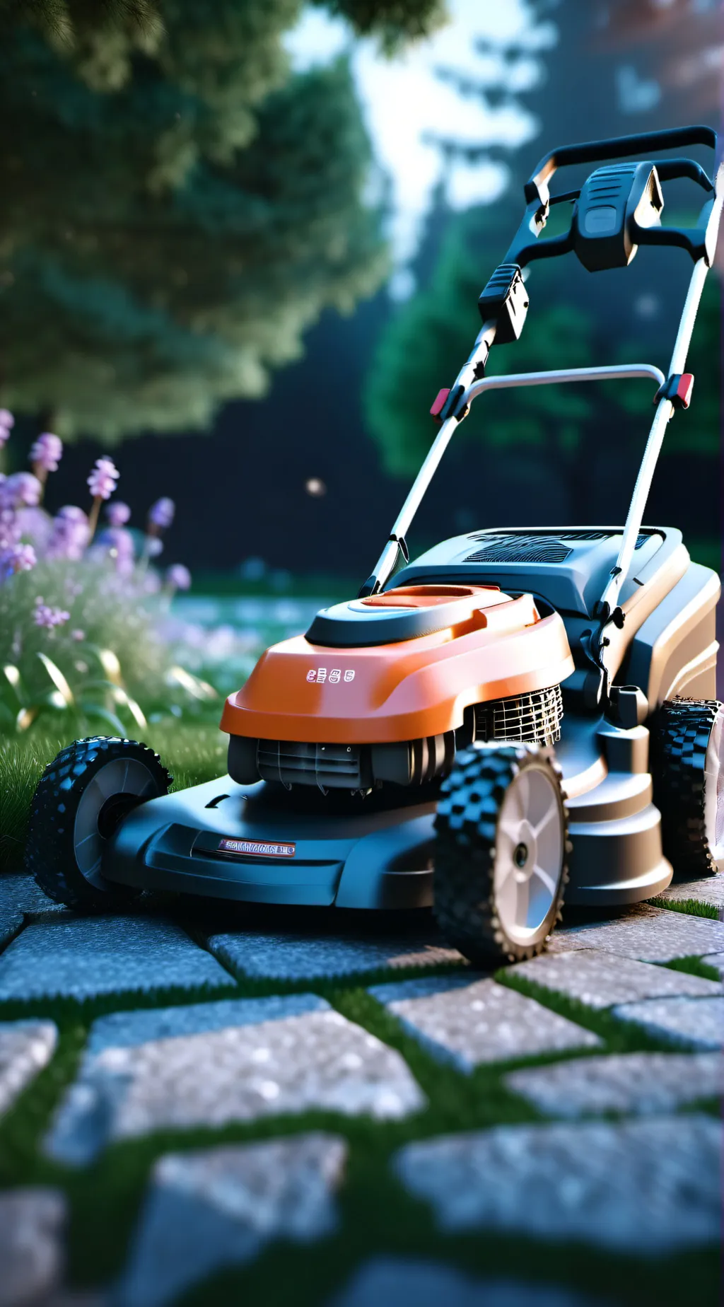 ai character: LAWNMOWER  background