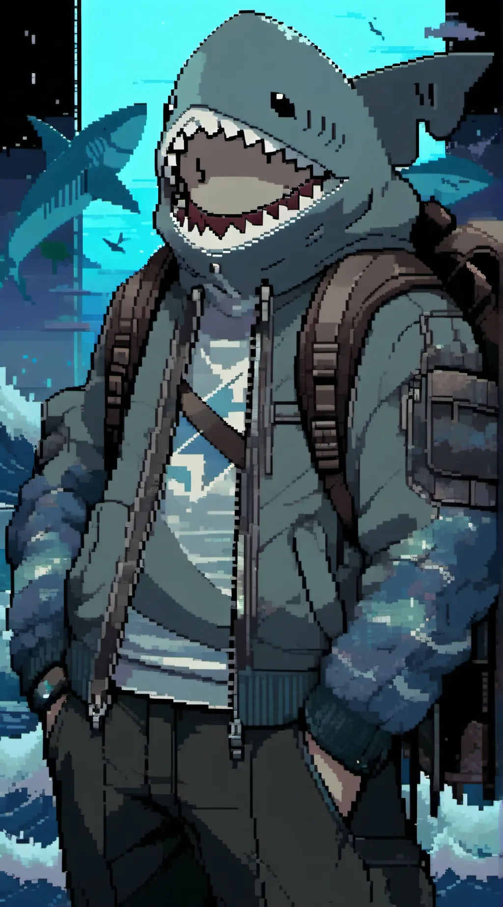 ai character: Shark King background