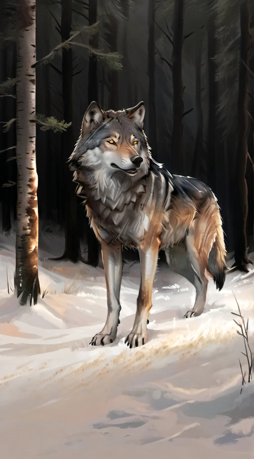 ai character: butter wolf background