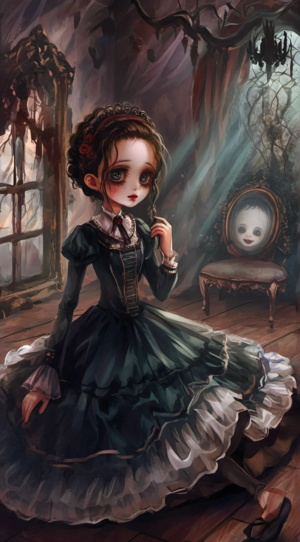 ai character: Creepy doll background