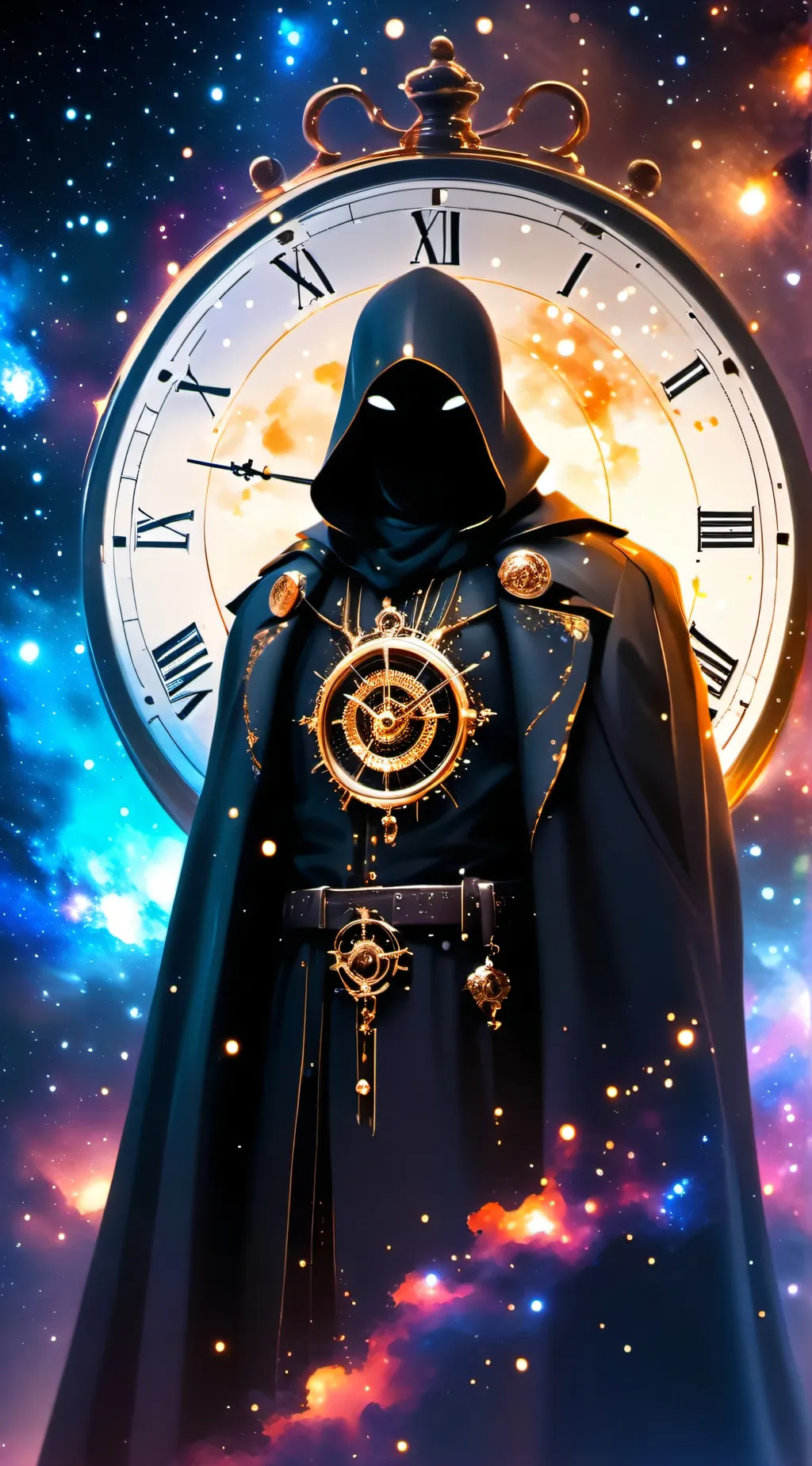 ai character: Clock man  background