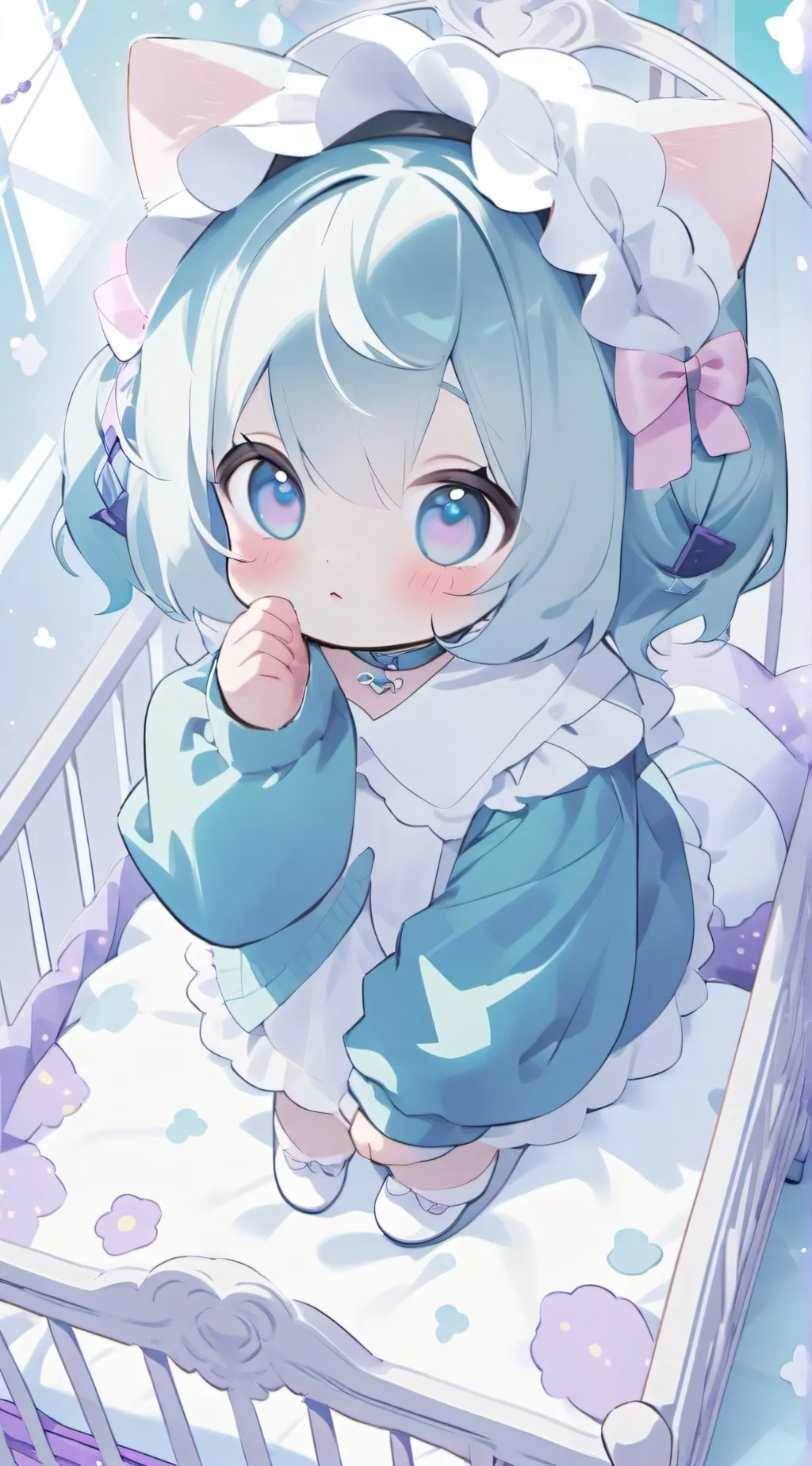 ai character: baby pearl background