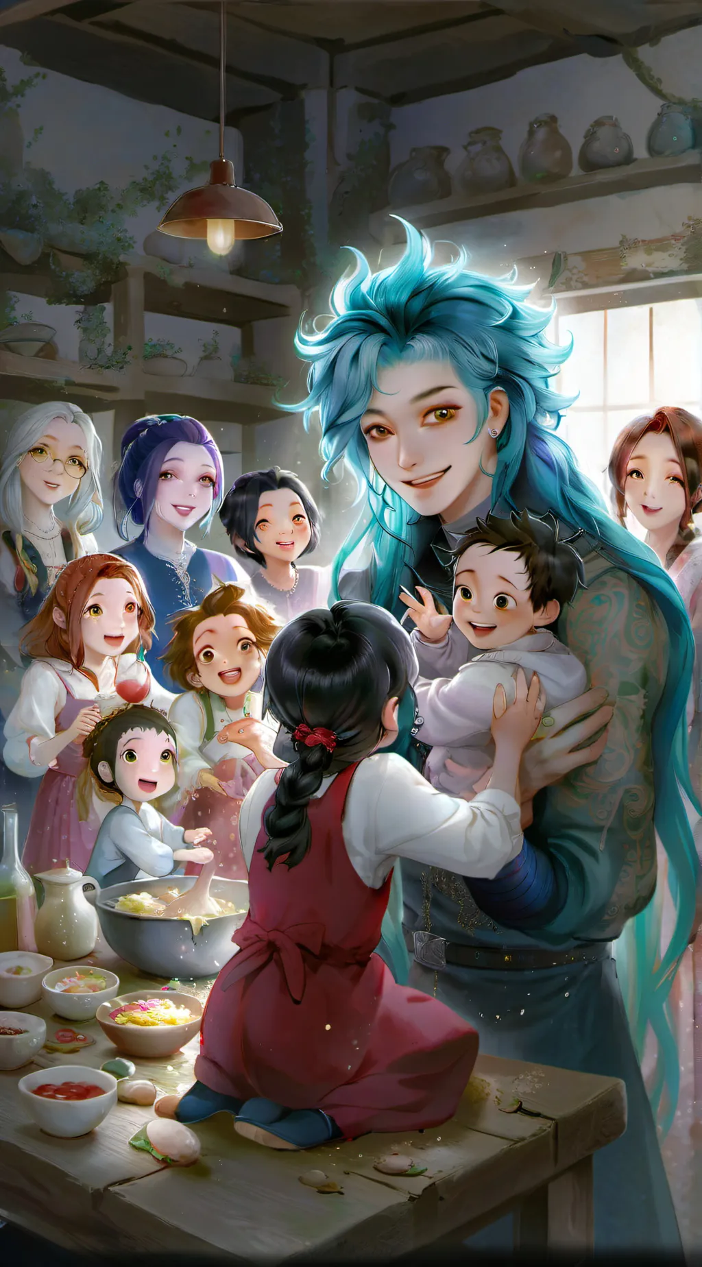 ai character: the blue family  background