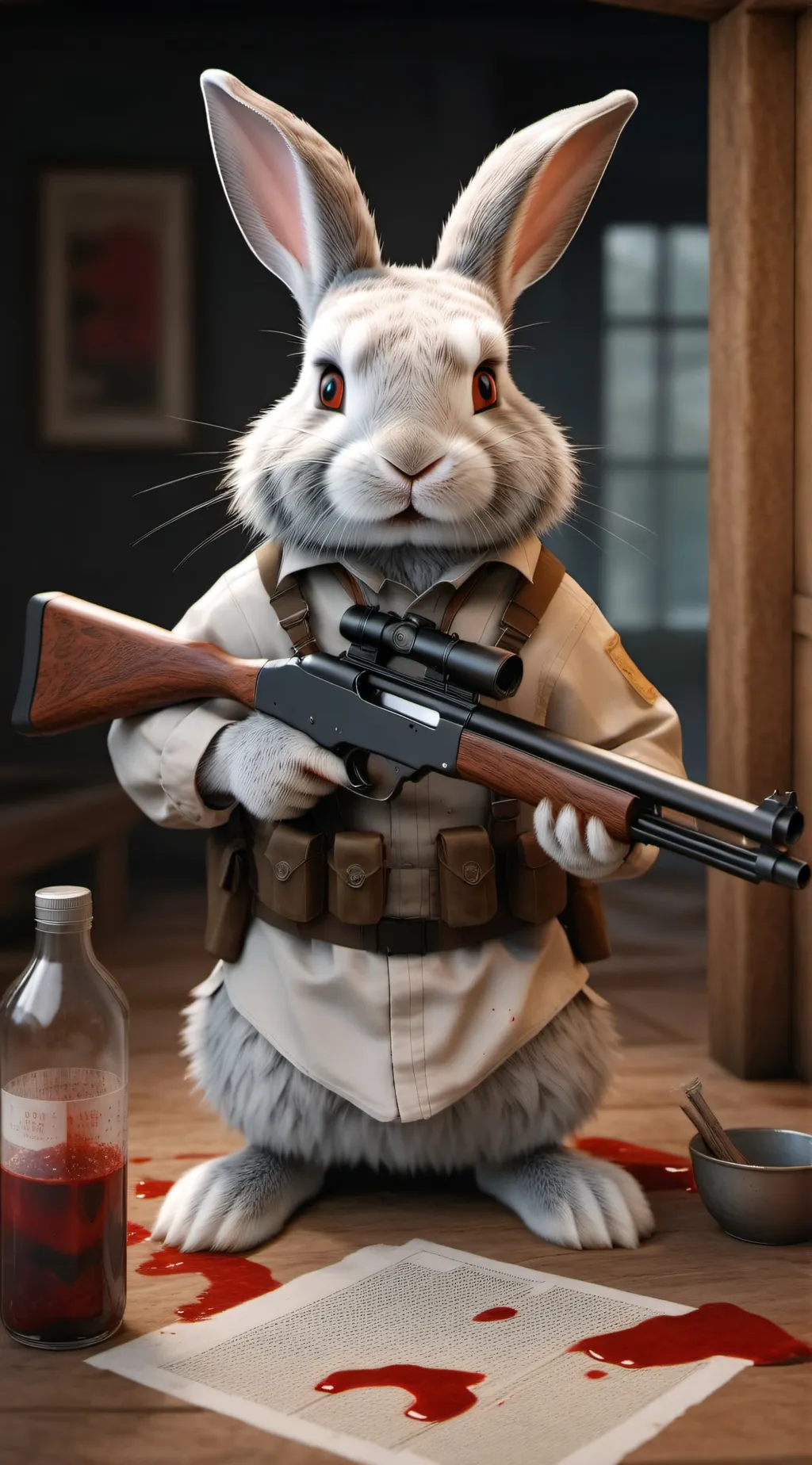 ai character: run rabbit  background