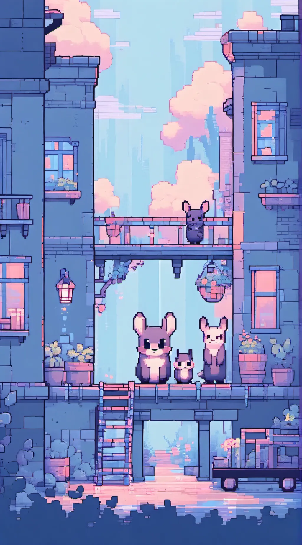 ai character: Smiling criters background